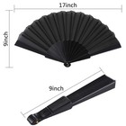 Blulu 4 Pcs Handheld Folding 9 Inches  length  X 16 5  width   Black