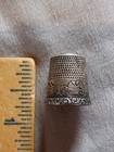 Antique Sterling Silver Thimble Lighthouse Sailboat Pattern 