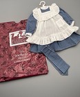 New  American Girl Pc Doll Samantha Blue Check Play Dress pinafore-retired