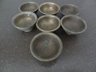 Antique Mongolian Tibetan  Buddhist Brass Offering Bowls Set Of 7