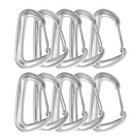 10pcs D-ring Shape Carabiner 12kn Keychain Hiking Camp Outdoor Aluminum Silver