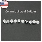 Us 100pcs Dental Ortho Lingual Buttons Ceramic metal Bondable Round Mesh Base