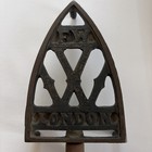 Antique Victorian Cast Iron Fw London Flat Sad Iron Trivet Wooden Handle 1890 