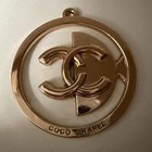 Chanel Cc Logo Button Pendant   38mm Gold Tone Coco Chanel Large Emblem