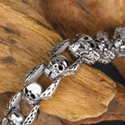 Men s Vintage Silver Skull Chain Stainless Steel Bracelet Heavy Punk Gothic