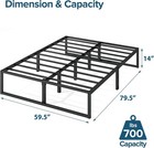 Zinus Lorelei 14 Inch Metal Platform Bed Frame Steel Slat Queen Underbed Storage