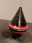 Mexican Wooden Spinning Toy Black Red Trompo With Out String