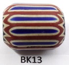 Nice Old Worn Venetian Chevron African Trade Bead Bk13 Bg 73 Italy