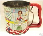 Vintage Androck Handi Sifter 50s Homemaker Graphic Red Handle Works Perfectly