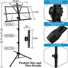 1 2 4 8 Pack Music Stand  With Music Sheet Clip Holder   Carrying Bag 1 Pack Bla