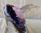Rose Quartz fluorite Hb  On Amethyst 3 1 4   -peter Muller