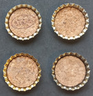 Lot Of 4 Different Root Beer Rummy Coffee  Soda Bottle Caps Crowns Cork Back