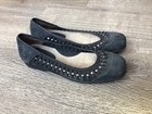 Rockport Comfort Ballet Flats Womens Size 8 M Black Suede Leather Woven Slip On