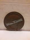 Vintage Metal Stove Pipe Cover Flue Chimney Vent White With Woman Flower Design