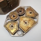 Vintage Indian Brass Betel   nut Paan  Spice Box Octagonal Multi   compartment