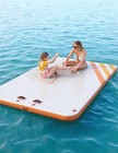 8x6 Ft Pvc Inflatable Floating Dock Non-slip Orange Edging For Lake Pool Beach