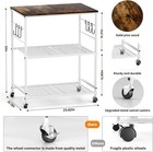 3-tier Rolling Kitchen Cart Microwave Cart W  Lockable Wheels Kitchen Utility