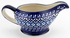Polish Pottery Gravy Boat 16 Oz  From Zaklady Boleslawiec Floral Peacock Pattern