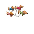 Dachshund Dog Ornaments Glitter Colorful Sweaters Mini Christmas Set Of 4 New