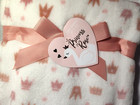 Princess Rose Baby Girl White Pink Crown Heart Blanket Lovey Security Nwt