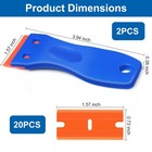 Plastic Razor Blade Scraper Tool  2 Pcs With 20 Plastic   