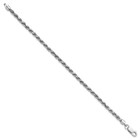 925 Sterling Silver Rhodium-plated Polished 10 Inch 3 2mm Rope Chain Anklet