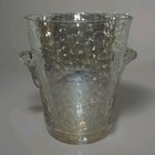 Anthropologie Zaza Glass Ice Bucket Luster Texture Bar Ware New Years Eve Party