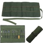 10pockets Canvas Spanner Wrench Tool Roll Up Storage Bag Organizer Pouches Case 
