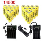 14500 Battery 2500mah Li-ion 3 7v Rechargeable Batteries For Led Flashlight Lot-