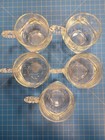 Vintage Clear Glass Coffee Mugs Set Bubble Handles Retro Kitchen Drinkware Cups