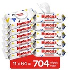 Huggies Simply Clean Unscented Baby Wipes  11 Flip-top Packs  704 Wipes Total 