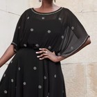 Size 12 Ashro Black Formal Wedding Funeral Party Flowy Beaded Sequin Khara Dress