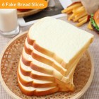 6 Pcs Artificial Bread Slices Set Fake Sliced Bread Realistic Faux Food