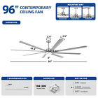 96  Nickel Ceiling Fans W  Led Light   Remote 6 Speed Reversible Quiet Dc Motor