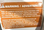 Carbon Monoxide Warning Decal Label Sticker Safety 