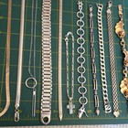 Vintage 925 Sterling Silver Jewelry 286 Gr  All Wearable 14 Necklaces Bracelets 