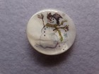 Beautiful Large 1-3 8  Mother Of Pearl  Christmas Snowman Button