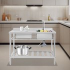 Stainless Steel Sink Commercial Sink Unit Free Standing Kitchen Sink Single Bowl