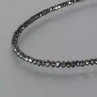 4mm Natural Black Diamond Bead Necklace 20 Inch Certified Wedding Gift Idea