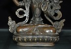 Old Tibet Buddhism Bronze Hold Sword Tara Kwan-yin Guanyin Goddess Buddha Statue