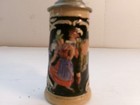 Small German Beer Stein Hinged Pewter Lid 5 5  High