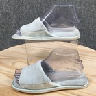 Dearfoams Slippers Womens 5-6 Slide Slip On Comfort Flats Indoor Blue Fabric