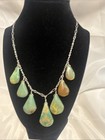 Sterling Silver Turquoise Necklace   Earring Set
