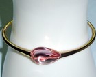 Baccarat Fleurs De Psydelic Pink Crystal Bracelet In Rose Gold Vermeil Sz  7 New