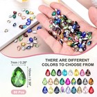 80 Pcs Crystal Ab Point Back Glass Rhinestones 7x10mm Light Green