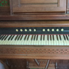 Antique Wood Pump Organ 44-key With Foot Pedals With Intricate Designs On Top