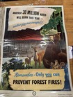 Original 1949 Smokey Bear Poster Washington State  Nice