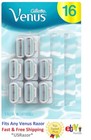 16 Gillette Venus Cartridge Blades Refill Shaver Fit Embrace Divine Razor Handle