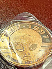 1947 Ufo Alien Roswell New Mexico Collectible Copper Coin 50th Anniversary 