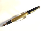New Gold Fountain Pen Gold Trim   Fine Smooth Two Tone Gold Plate Nib   Smooth